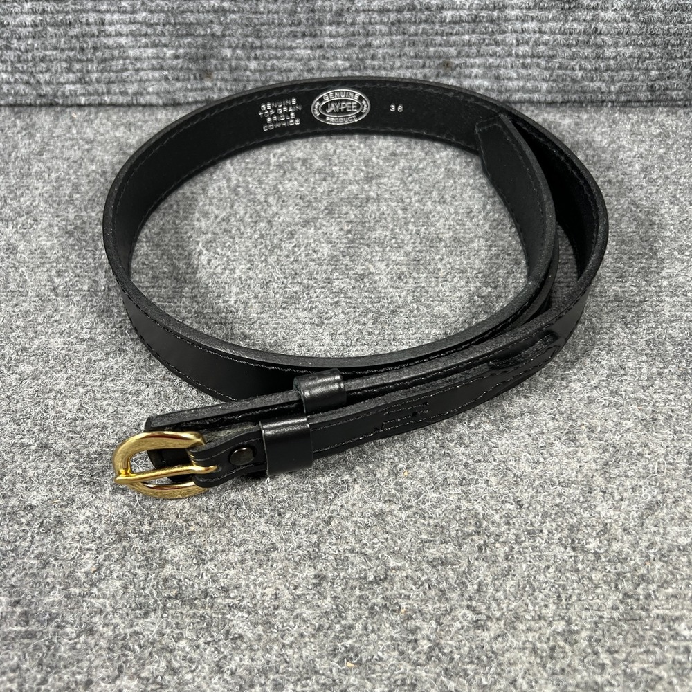 Jay-Pee Belt Mens Size 36 Black Top Grain Bridle Cowhide Police Security
